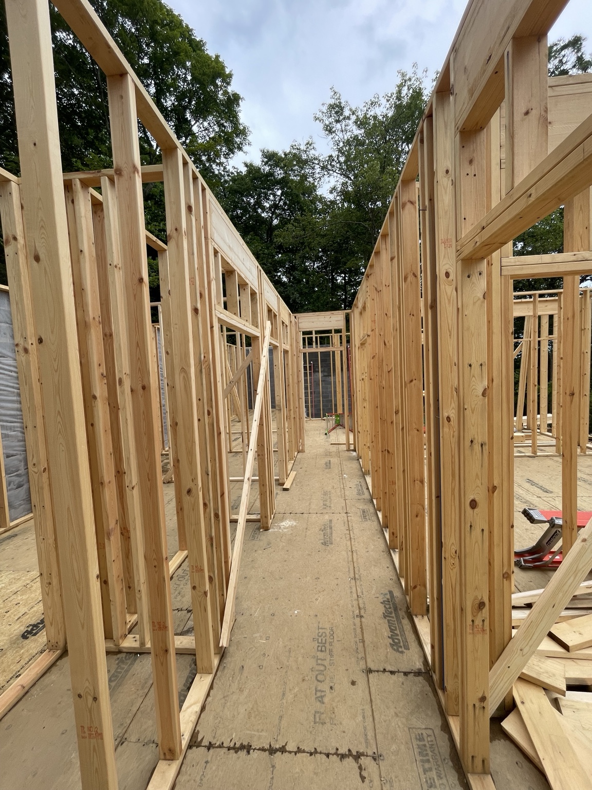 Wood framing under construction